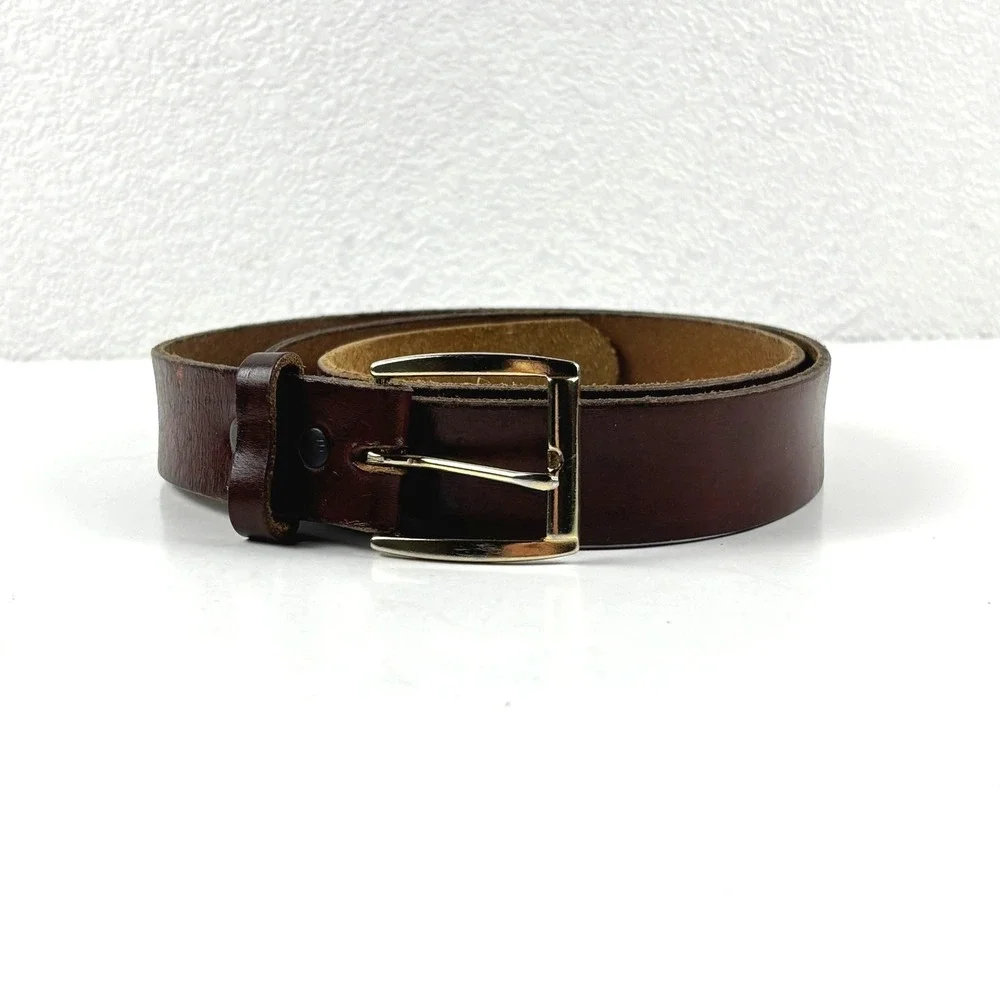 Oil Tan Leather Belt Mens 36 Brown Top‎ Grain USA Made Buckle Americana Rugged